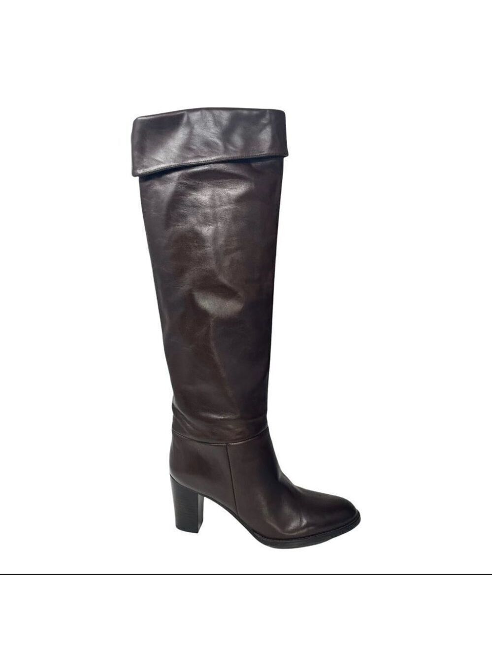 ** NEW FED Tall Brown Leather Heeled Boots Size 37